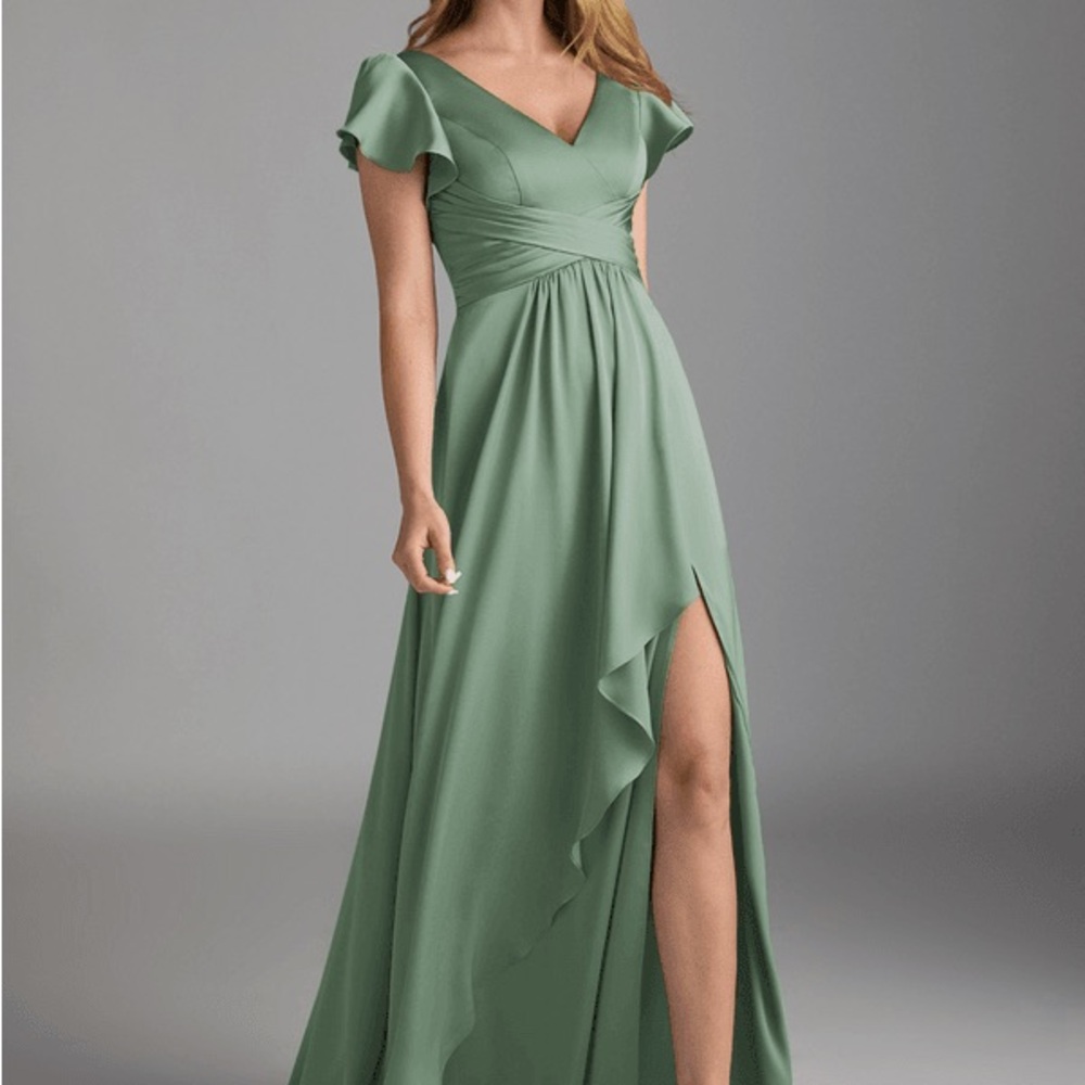 Azazie Omari Matcha bridesmaid dress